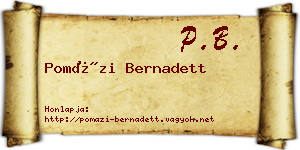 Pomázi Bernadett névjegykártya
