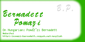 bernadett pomazi business card